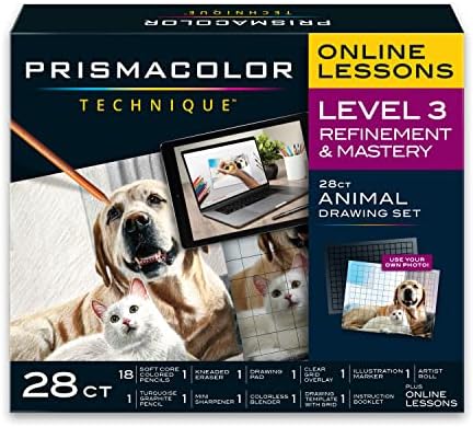 טכניקת Prismacolor, ציוד לאמנות ושיעורי אמנות דיגיטלית, ערכת רישומי בעלי חיים, רמה 3, כיצד לצייר בעלי חיים