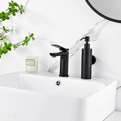 מתקן סבון שחור באמבטיה, בקבוק נוזל רכוב על קיר עם חלון חזותי מפלדת אל חלד מכשירי סבון ידיים עם משאבה למקלחת