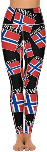 נורווגית דגל נשים גבוהה מותן יוגה מכנסיים עם כיס אימון חותלות