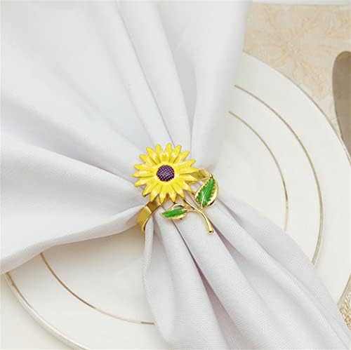 Walnuta 12 pcs מפית מפית טבעת חמניות מפית כפתור סגסוגת אבץ מפית מפית טבעת טבעת טבעת שולחן חתונה (צבע: