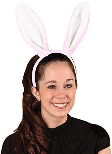 אוזני ארנב של Beistle Soft-Touch, גודל אחד, ורוד/לבן