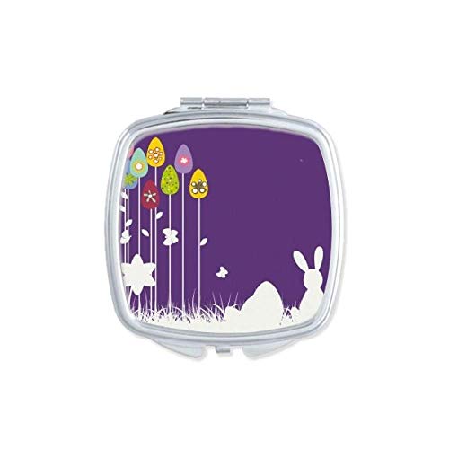 פסחא פסטיבל סגול פרפר מראה נייד קומפקטי כיס איפור דו צדדי זכוכית