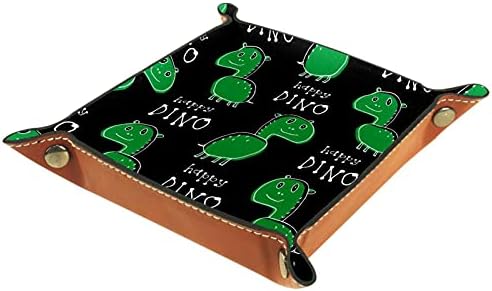ירוק דינוזאור מעשי מיקרופייבר עור אחסון מגש - משרד שולחן מגש המיטה נושא כלים אחסון ארגונית עבור ארנק מפתח שעון
