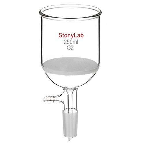 Stonylab בורוסיליקט זכוכית בוכנר סינון סינון 500 מל עם פריט בינוני, 94 ממ בקוטר פנימי, עומק 100 ממ, עם