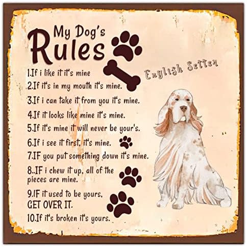 שלי כלב של כללים מצחיק מתכת כלב סימן שלט לחיות מחמד כלב סימן מבורך בציר מתכת צלחת במצוקה לחיות מחמד כלב קיר