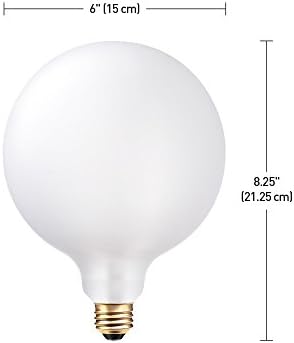 גלוב חשמלי 80131 גדול חלבית בציר אדיסון עגול 60 ואט ניתן לעמעום ליבון אור הנורה, ברור