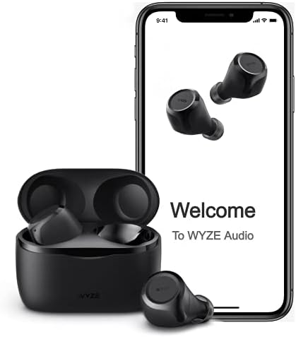 אוזניות אוזניות אלחוטיות של Wyze 5.0 אוזניות Bluetooth עם עמידות זיעה של IPX5, הפחתת רעש של 30