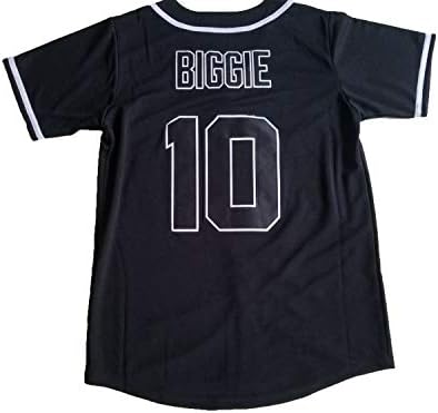 Biggie Smalls Jersey 10 חולצת ילד רע חולצה של שנות ה -90 של היפ הופ תפור סרט בייסבול סרט
