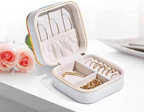Rodailycay צבעוני רומנטי רומנטי קופסת תכשיטים פרחים לנשים בנות ， MINI תכשיטים ניידים מארגן מארגן מארגן