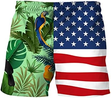 גזעי שחייה בחוף לגברים פלוס אופנה בגודל ארהב דגל הדפס מכנסי חוף קצרים יום עצמאות אימון פטריוטי חוף מכנסיים