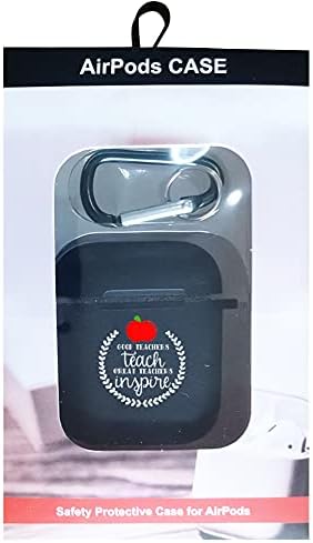 מורים טובים מארז AirPod כיסוי מגן סיליקון רך, מתנות ליום המורים כיסוי מארז טעינה שחור עבור Apple AirPods
