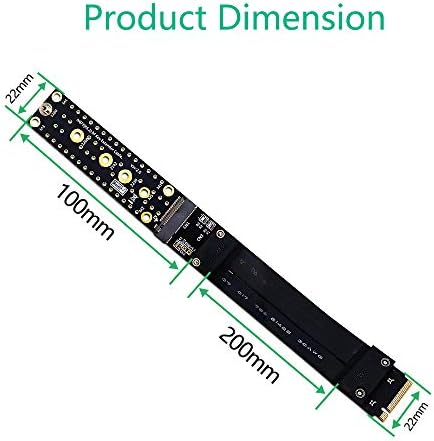Sintech M.2 NVME Extender, NGFF M-KEY PCIE SSD CARD עם כבלים אנטי-אלקטרומגנטיים 20 סמ