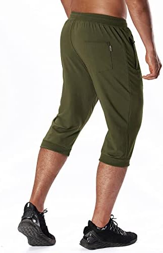 מכנסיים קצרים של צ'קספל 3/4 -ג'וג'ר מכנסיים קפרי מתחת לברך כותנה אימון ארוך אימון מכנסיים קצרים