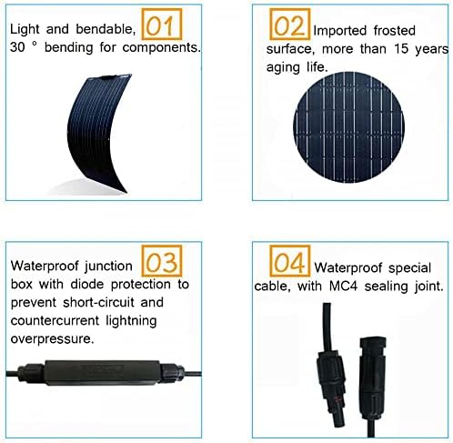18 וולט 100 ואט שחור גמיש פנל סולארי ערכת נייד חיצוני פנל סולארי סוללה מטען אייפ68 עמיד למים עבור קמפינג,