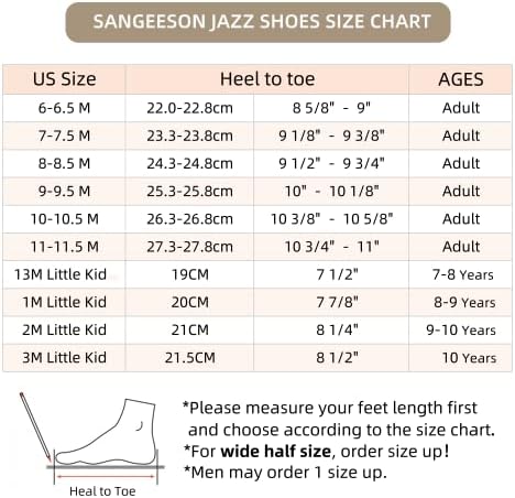 Sangeeson נעלי ג'אז להחליק על נעלי ריקוד נשים וגברים