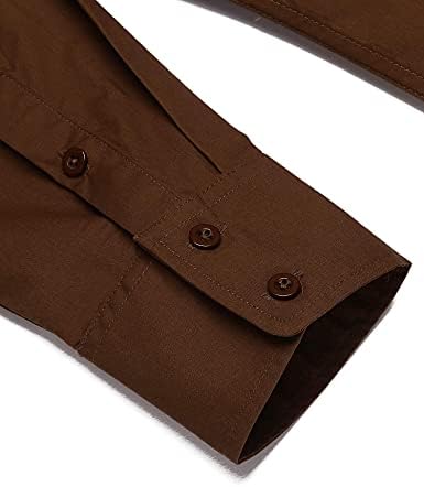 חולצות מערביות של קופנדי גברים שרוול ארוך רזה מתאים רוקמת קאובוי מקרית כפתור למטה חולצה