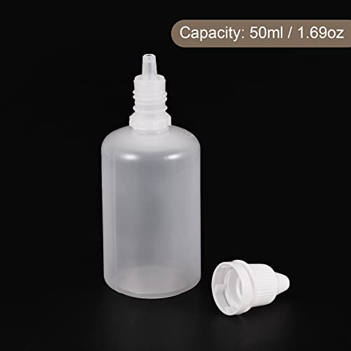 בקבוקי טפטפת מכאניקסיטי בקבוקי פלסטיק ריקים בקבוקים ניידים סחיטים 50 מ ל עם כובע לבן לתיקון, ניקוי, מלאכת