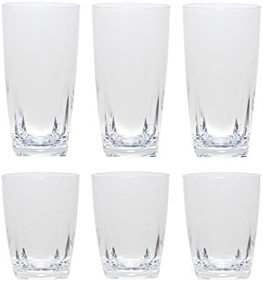 ק. ג. פלסטיק אקרילי שקוף 16 ו-26 אונקיות כוס מים בסיס מרובע סט כוסות של 6