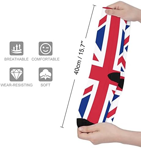 דגל אנגליה דגל גרביים מצחיקים מעל גרבי הצינור הגבוה של העגל תואם לנשים גברים