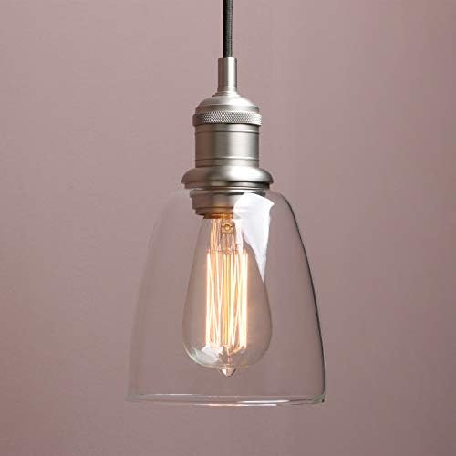 אור תליון תעשייתי וינטג ', יוסואן 1 אור מנורה ראש תלוי בהיר צל זכוכית זרעים עם מטבח אי אמבטיה מרפסת סלון