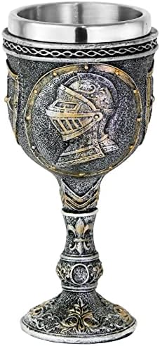 אליקיקי מימי הביניים שריון אביר יין גביע - רנסנס רויאל לוחם גביע כלי שתייה-7 עוז נירוסטה שתיית כוס לימי