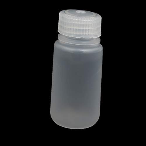 X-DREE 50 מל HDPE פלסטיק עגול פה רחב בקבוק דגימה ברור (50 מל HDPE Plástico Redondo Ancho Boca muestra Botella