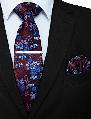ג ' מייגינס פרחוני עניבה וכיס כיכר עניבת קליפ סטים לגברים