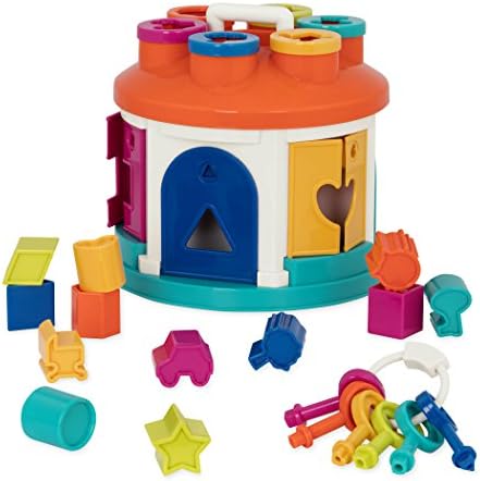 בית סדרן צורה-צבע וצורה מיון צעצוע עם 6 מפתחות 12 צורות לפעוטות 2 שנים +