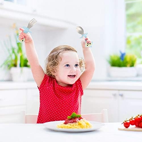 תינוק כפות סיליקון כלי 3 סטים וילדים ילד אימון מזלג אוכל פעוט תינוק כלי שולחן אכילה בפועל נייד