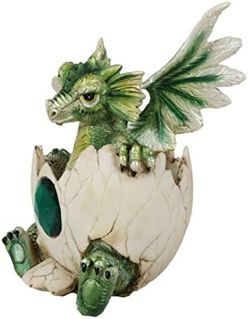אברוס מאי אבן לידה דרקון ביצה פסל ביצה 4.75 אמרלד ירוק גבוה מאי אבן לידה סמל סמל בקיעת דרקון אספן פסלון