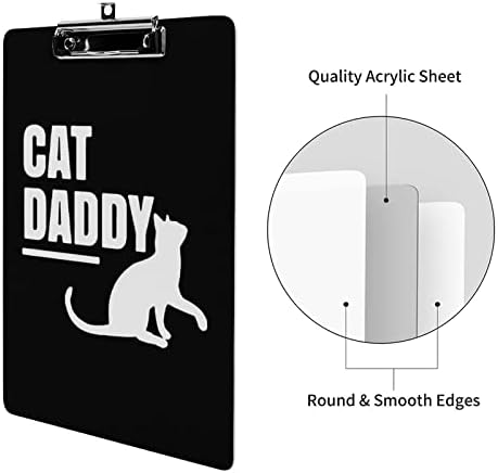 חתול אבא אופנה לוח מכתב גודל דקורטיבי לוחות עם נמוך פרופיל מתכת קליפ 9 איקס 12.5