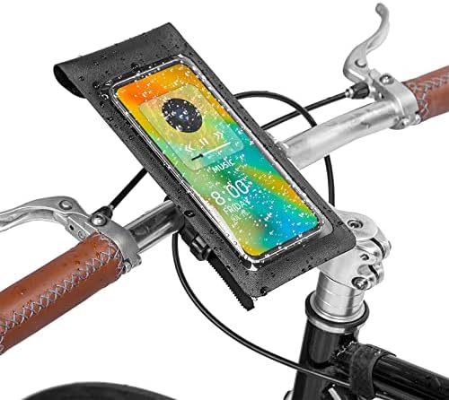 הרכבה על אופניים Rzahuahu, מחזיק טלפון לאופנוע, אביזרים אטומים למים שקית מגע TPU, כיס טלפון סלולרי