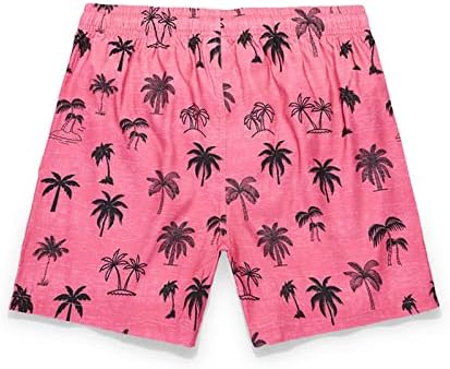 מכנסיים קצרים של Wenkomg1 לגברים, מכנסי חוף טרופיים מרובעים חוף חוף שרוך המודפס בהוואי המותניים המותניים