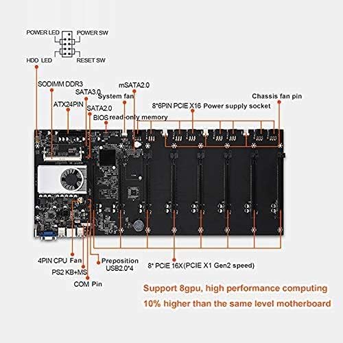 קרם BTC-37 כריית לוח אם, מכונת כרייה מעבד לוח האם 8 חריצי כרטיס מסך DDR3 משולב, ממשק VGA צורך כוח נמוך עבור