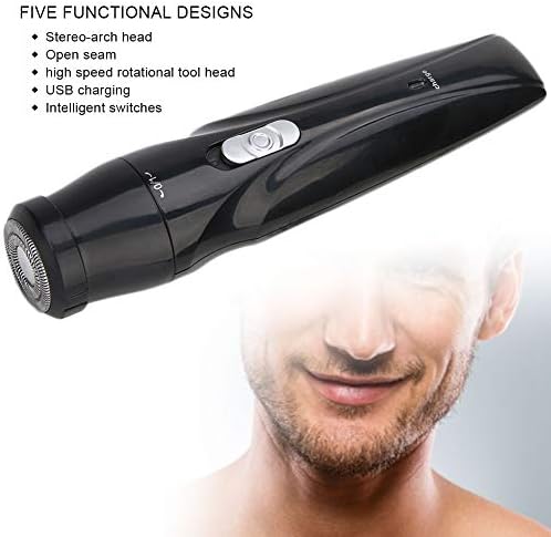 גילוח חשמל 5-in-1 גברים, חותך שיער מטען USB, גוזם גבות שיער באף, נטען ואביזרי גילוח חשמליים רטובים ואלוהים