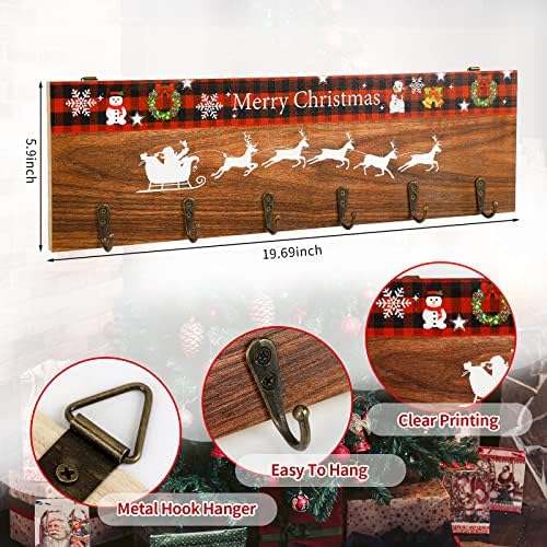 מחזיק גרב לחג המולד של Paivsun מעמד לקיר, גרבי קולבי קיר מעטפת אח, קיר רכוב עץ חג מולד תלייה לעיצוב קיר