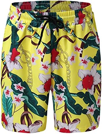 מכנסי לוח קיץ ZDDO למכנסיים קצרים להוואי הדפס פרחוני גזעי שחייה רופפים מכנסי חוף שחייה מזדמנים