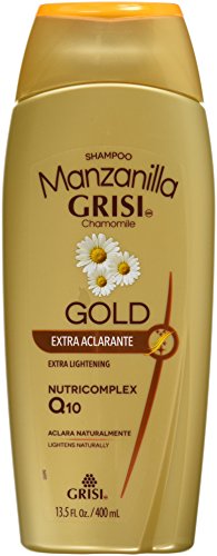 שמפו להבהרת תמצית זהב של מנזנילה גריסי, שיער ברק נוסף ואפקט זוהר, עם תמצית פרחי קמומיל וכורכום