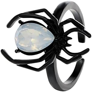 2023 חדש שחור טבעת יוניסקס רטרו אופנה מתכת ישן גיאומטרי פתוח מדד אצבע טבעת ליל כל הקדושים 3 אצבע טבעות
