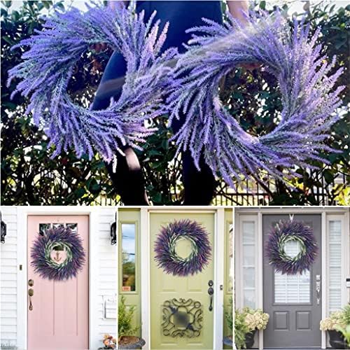Geltdn Lavender זר פרחים פרחים בית חווה דלת הכניסה לזר חתונה עיצוב הבית