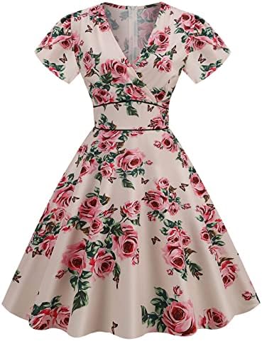 שמלות וינטג 'של Twgone לנשים שמלות קוקטייל משנות הארבעים שמלות מסיבת תה נדנדה שמלות רוקבילי