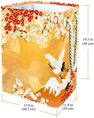 טיזורקס יפה קימונו של איורים של יפןכביסה סל אחסון סלי מובנה רירית עם נתיק סוגריים גם מחזיק שדרוג מתקפל כביסת
