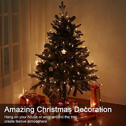 אורות חג המולד, 300 קראט 69.6 רגל אורות חג המולד ליבון ניתנים לחיבור, אורות עץ חג המולד חיצוניים, 120