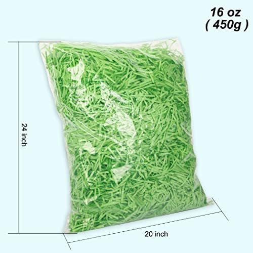 ירוק קרפט מגורר נייר דשא עבור פסחא סלי מתנה גלישת-16 עוז פסחא דשא מילוי עבור פסחא מסיבת קישוטי ומילוי