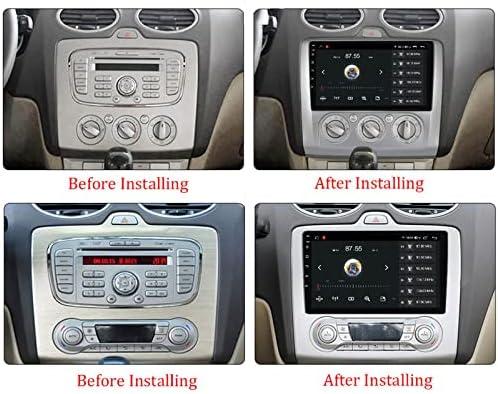 סטריאו לרכב אנדרואיד 12 עבור פורד פוקוס 2004-2011 9 אינץ 'מלא HD מקלט רדיו מכונית מגע, עם Bluetooth