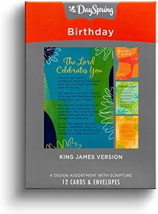 אביב יום-חוגג לך יום הולדת-גרסת קינג ג ' יימס-4 מבחר עיצוב עם כתבי קודש - 12 כרטיסי קופסא בוטניים
