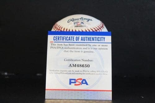 האנק באואר חתום 2001 MEM מוחלט חתימת בייסבול אוטומטית PSA/DNA AM48650 - כדורי בייסבול חתימה