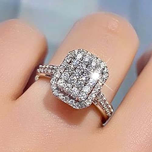 ריבוע יהלום מלא מעודן זירקוניה טבעת חתונה מתנה מתנה טבעות אגודל דק לנשים
