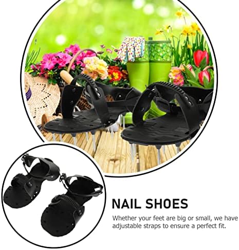 סנדלי יארדווה נעלי אוורור דשא עם רצועות מתכווננות נעלי אוורור דשא אדמת חצר אוורור כלי לאוורור פטיו גן כלים