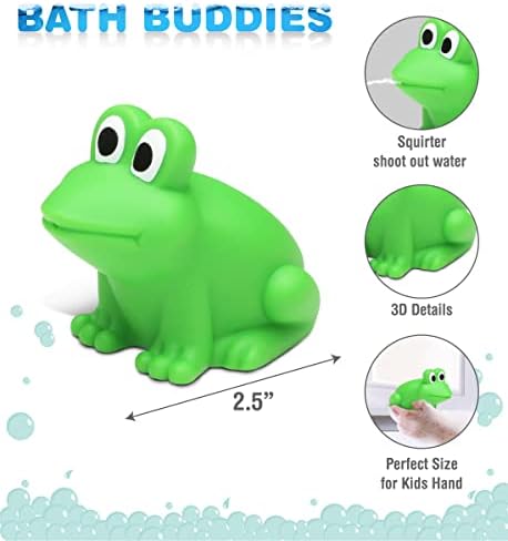 דוליבו צפרדע אמבט באדי תרסיס - צף ירוק צפרדע גומי אמבט צעצוע, כיף מים מתיז אמבטיה לשחק לפעוטות, חמוד & רך בעלי